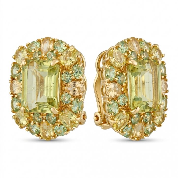 Victoria Authentic 10.5 carat Brazilian Citrine .925 Sterling Silver brilliantly dipped in rhodium handcrafted Statement earrings - video