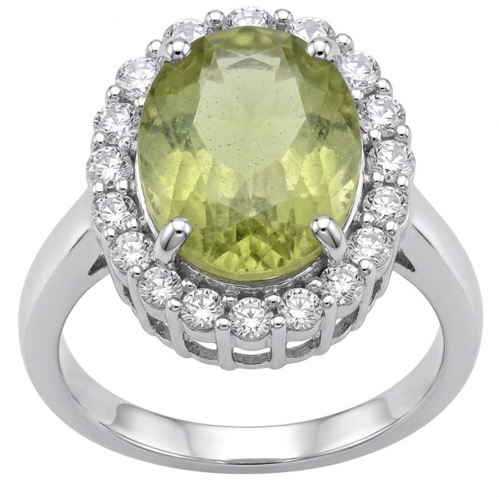 Nature 10.9 carat authentic Himalayan Peridot .925 Sterling Silver dipped in Rhodium Handcrafted Statement Ring size 6