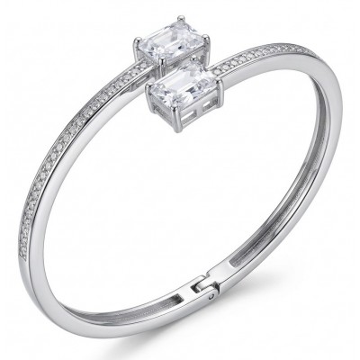 Precious Light Natural 12.2 carat Moissonite .925 Sterling Silver dipped in rhodium bracelet