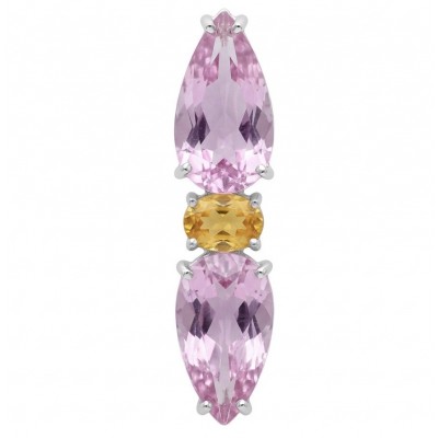 Incredible pear cut 15.8 carat Pink Topaz Rhodium over .925 Sterling Silver handcrafted pendant