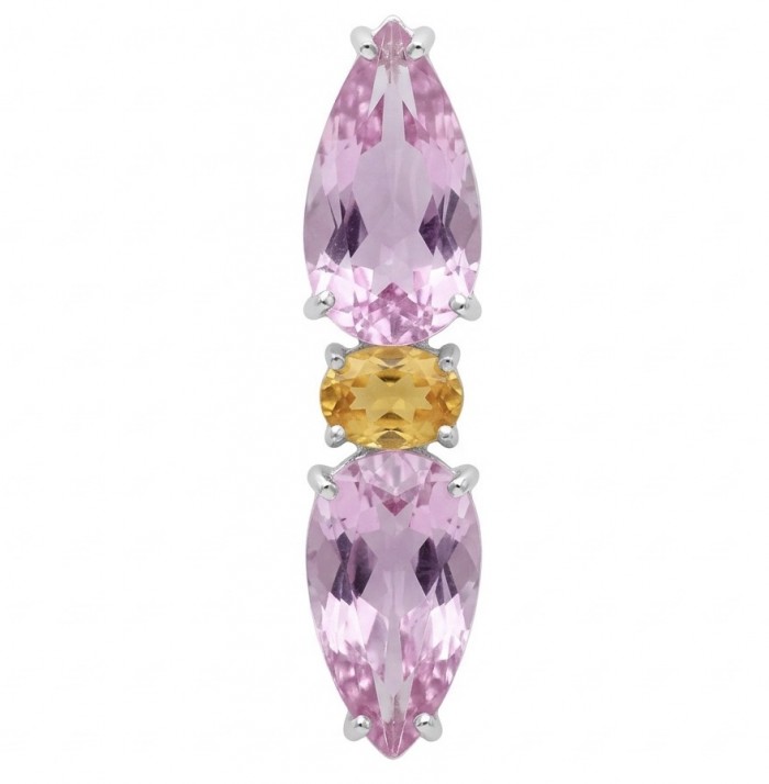 Incredible pear cut 15.8 carat Pink Topaz Rhodium over .925 Sterling Silver handcrafted pendant