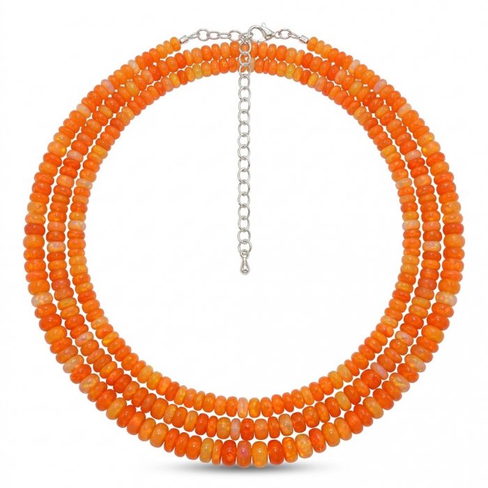 Mystery 11.2 carat Australian Orange Opal .925 Sterling Silver .925 Sterling Silver Statement Necklace - video