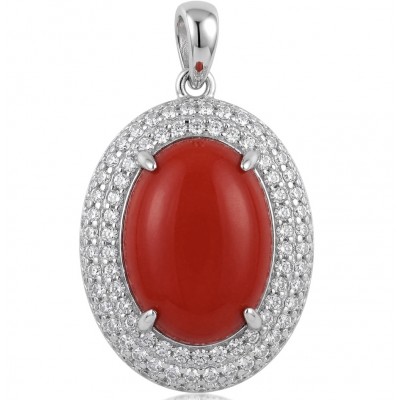 Elizabeth Natural Fossilized Coral .925 Sterling Silver handmade pendant