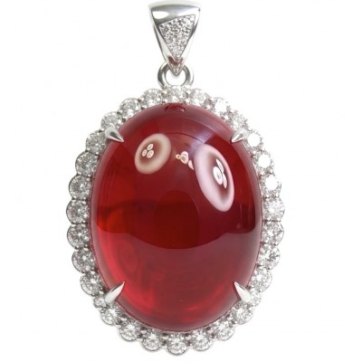 Rare finding! Deluxe 145.2 carat authentic Kashmir Star Ruby rhodium over .925 Sterling Silver handmade Statement Pendant