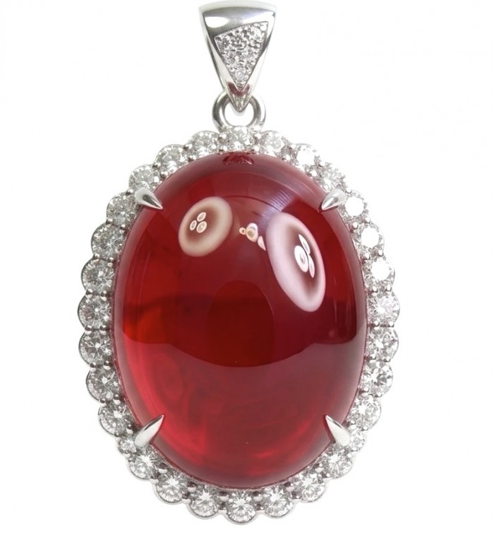 Rare finding! Deluxe 145.2 carat authentic Kashmir Star Ruby rhodium over .925 Sterling Silver handmade Statement Pendant