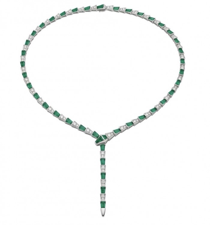 Snake - Iconic design - genuine INLAY MALACHITE .925 Sterling Silver dipped in Rhodium handcrafted Necklace