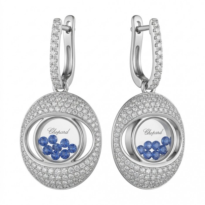 Floating Memories 11.5 carat Sapphire .925 Sterling Silver Handcrafted Statement earrings