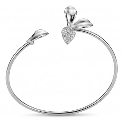 Authentic 0.5 CARAT natural pave White Topaz .925 Sterling Silver handcrafted Statement bracelet