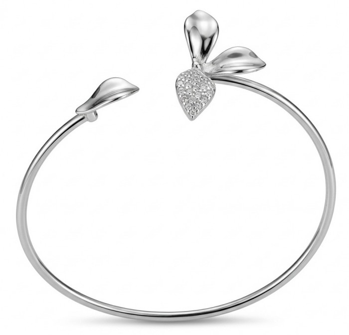Authentic 0.5 CARAT natural pave White Topaz .925 Sterling Silver handcrafted Statement bracelet