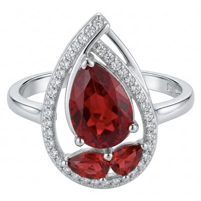 Classy design - baquette cut 6.7 carat natural Ruby .925 Sterling Silver Perfectly handcrafted Ring s. 9