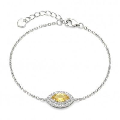 Luxurious 4.5 carat marquoise cut Yellow Sapphire .925 Sterling Silver handcrafted Statement Bracelet