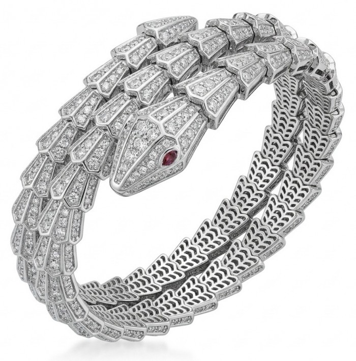 SERPENTINE Precious Snake Genuine 22.2 Moissanite 925 Sterling Silver handcrafted Bracelet