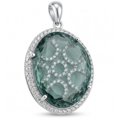 Mystery 17.4 carat Grandidierite .925 Sterling Silver Handcrafted Pendant