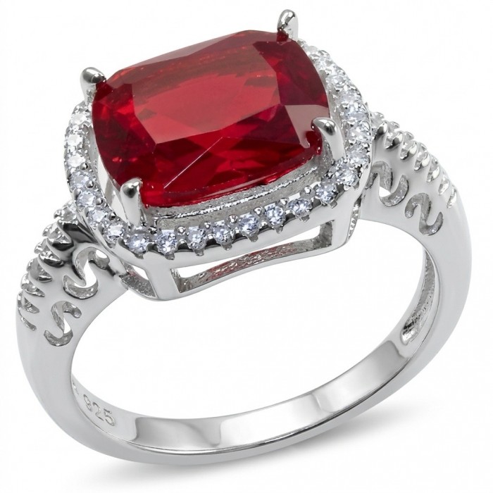 Exquisite 6.5 ctw Ruby .925 Sterling Silver handcrafted Statement Ring size 7 1/2