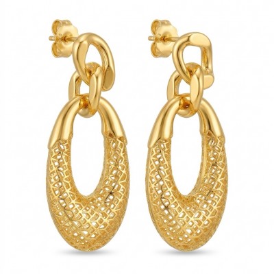 Dubai Style - .925 Sterling Silver dipped in 22K Gold handmade Earrings