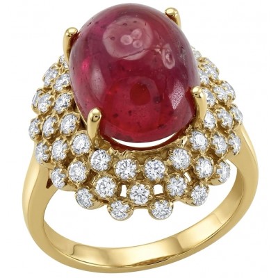 Scarlett 8.7 ctw Mozambique Ruby .925 Sterling Silver DIPPED IN 22k GOLD handcrafted Statement Ring size 8