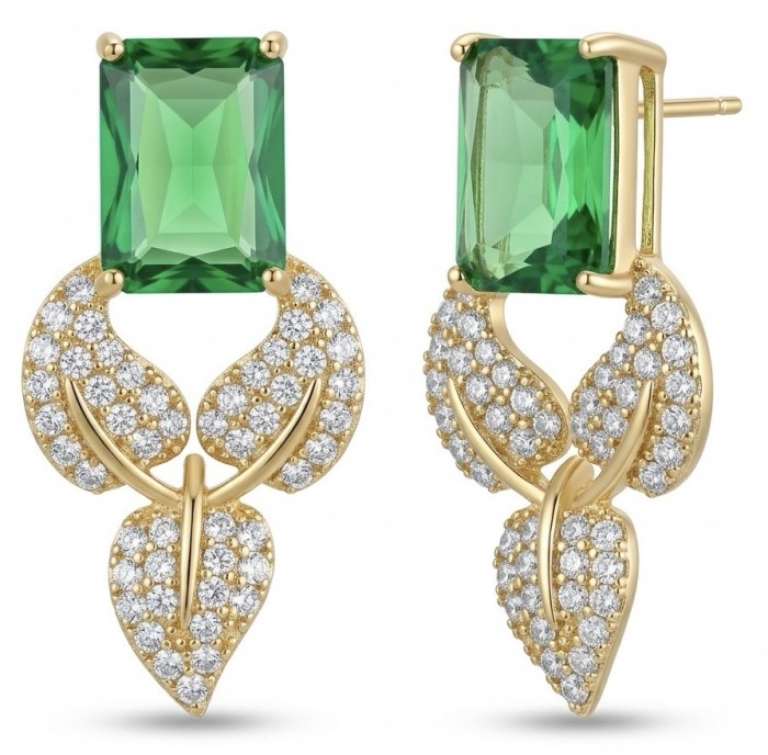 Luxurious 10.9 carat authentic Himalayan Peridot .925 Sterling Silver dipped in 14K Gold Handcrafted Statement Earrings