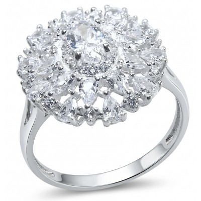 Precious 5.2 carat White Topaz .925 Sterling Silver Handcrafted Cocktail Ring s. 9