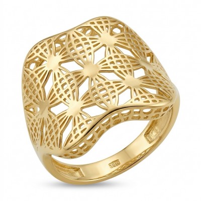GOLDEN MYSTERY - Dubai Style - .925 Sterling Silver dipped in 22K Gold handmade ring size 9
