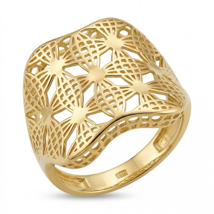 GOLDEN MYSTERY - Dubai Style - .925 Sterling Silver dipped in 22K Gold handmade ring size 9