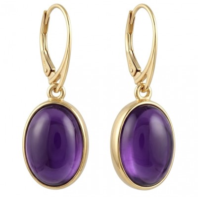 Lavender Beauty authentic 18.2 carat Amethyst 14K Gold over .925 Sterling Silver handcrafted earrings