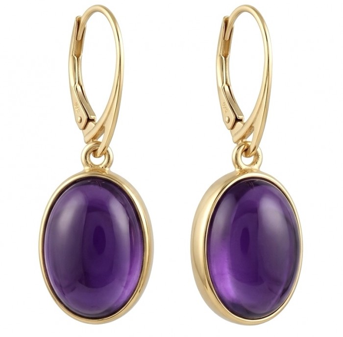 Lavender Beauty authentic 18.2 carat Amethyst 14K Gold over .925 Sterling Silver handcrafted earrings