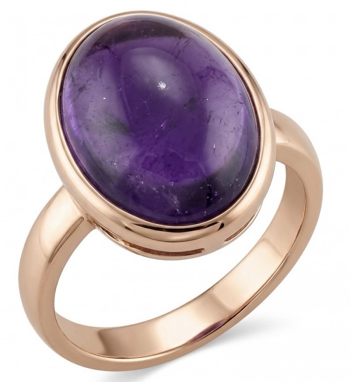 Top quality 24.2 carat Amethyst .925 Sterling Silver dipped in 18K Gold Handcrafted Ring size 7