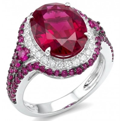 Exquisite 6.5 ctw Mozambique Ruby .925 Sterling Silver handcrafted Statement Ring size 6 1/4