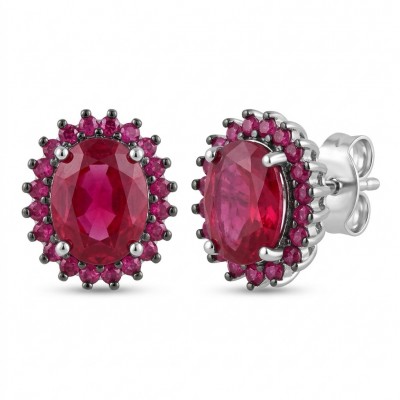 Natural 2.2 carat Mozambique Ruby .925 Sterling Silver Handcrafted Earrings
