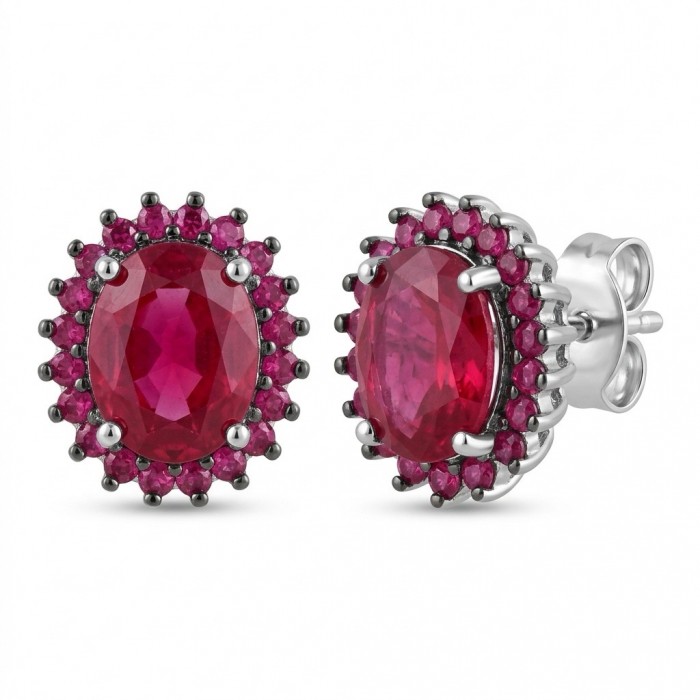 Natural 2.2 carat Mozambique Ruby .925 Sterling Silver Handcrafted Earrings