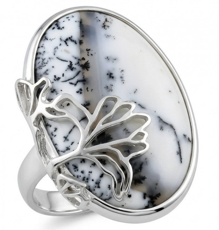 LARGE Top Quality Dendritic Agate .925 Sterling Silver handcrafted Ring s. 8
