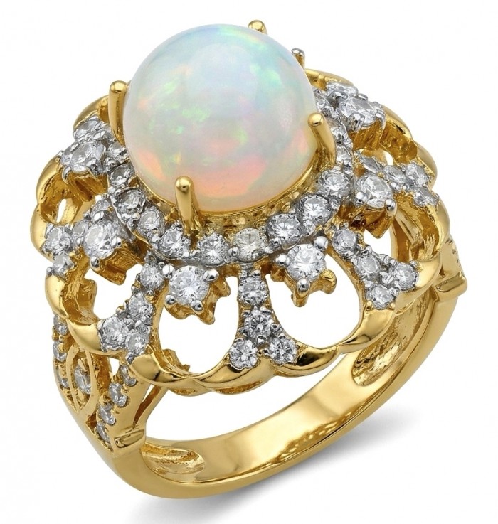 Vitage Victorian Design Genuine 8.8 carat Ethiopian Opal 22K Gold over .925 Sterling Silver handmade Ring size 6 1/4