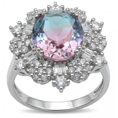 Stella 8.8 carat Alexandrite .925 Sterling Silver Perfectly handcrafted Ring s. 9