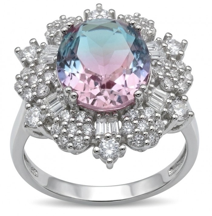 Stella 8.8 carat Alexandrite .925 Sterling Silver Perfectly handcrafted Ring s. 9