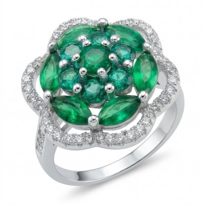 4.8 carat authentic Tsavorite Garnet .925 Sterling Silver handcrafted Statement Ring s. 7