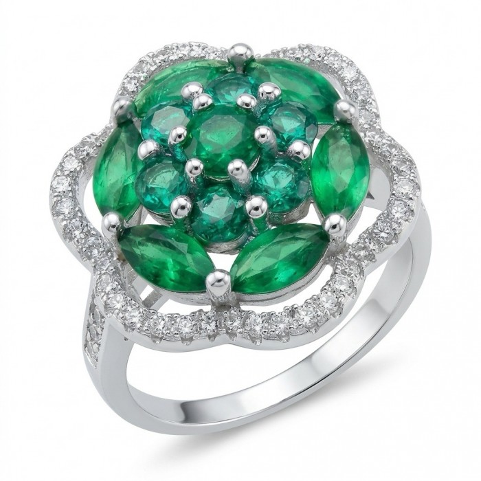 4.8 carat authentic Tsavorite Garnet .925 Sterling Silver handcrafted Statement Ring s. 7