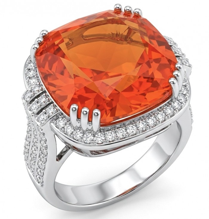 Vivid Energy 19.4 ctw Red Topaz .925 Sterling Silver handcrafted Statement Ring size 8 1/4