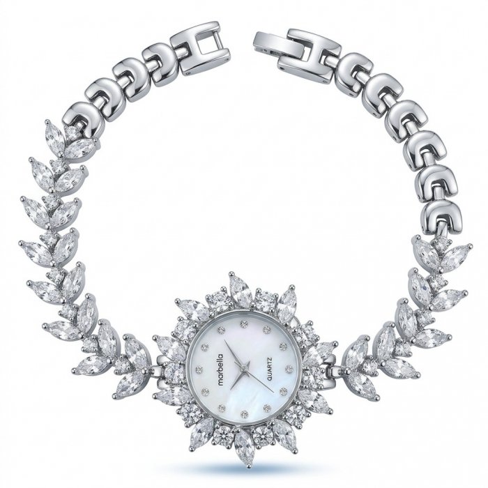Precious 45.8 carat natural Moissanite .925 Sterling Silver handmade Bracelet - Watch - video