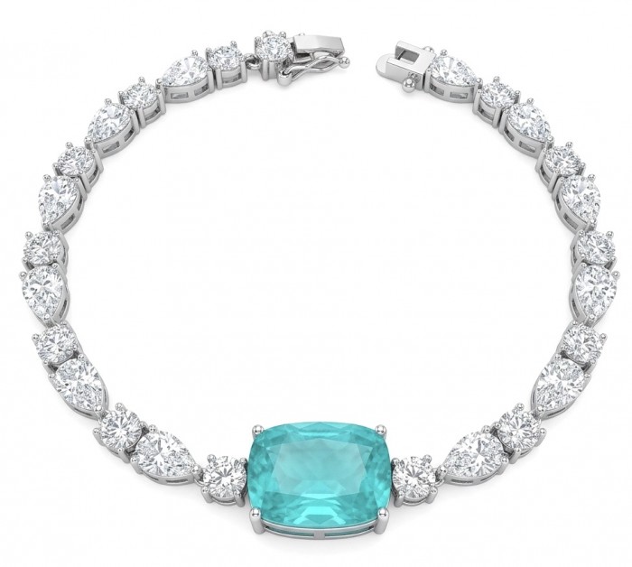 Ofelia - Authentic 9.5 CARAT natural Colombian Emerald 12.2 Moissanite .925 Sterling Silver handcrafted Statement bracelet