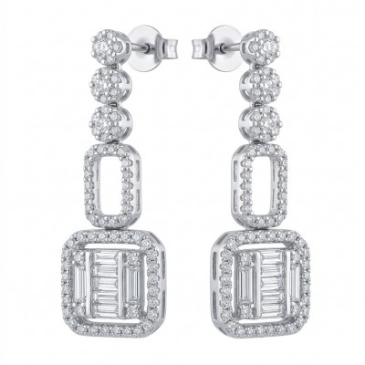 Art Deco - Luxurious natural 12.5 carat White Topaz .925 Sterling Silver Perfectly handcrafted Earrings