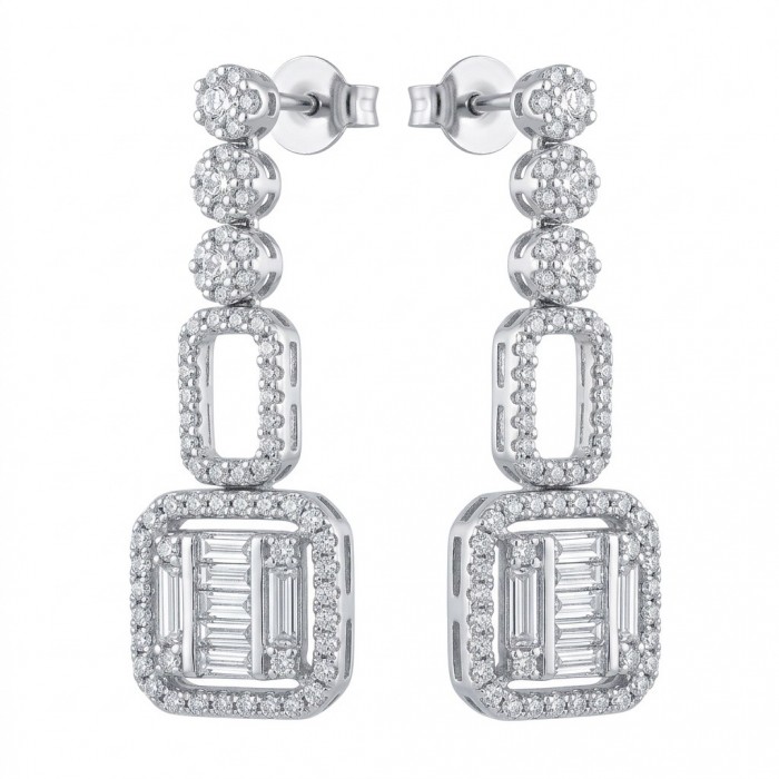 Art Deco - Luxurious natural 12.5 carat White Topaz .925 Sterling Silver Perfectly handcrafted Earrings