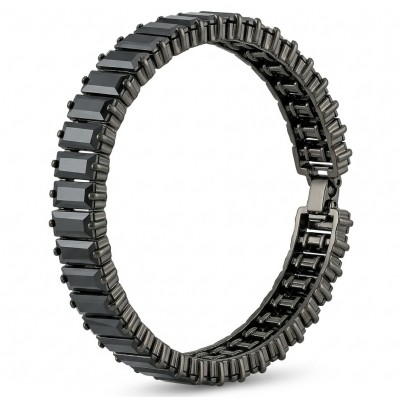 DIVINE PROTECTION Elegant Mexican Hematite .925 Sterling Silver DIPPED IN BLACK RHODIUM handmade Bracelet