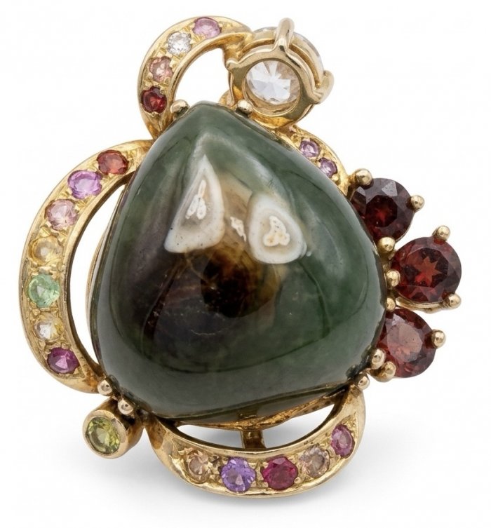 Rare finding! 24.4 carat authentic Kashmir Star Sapphire 22K Gold over .925 Sterling Silver handmade Statement Pendant - video