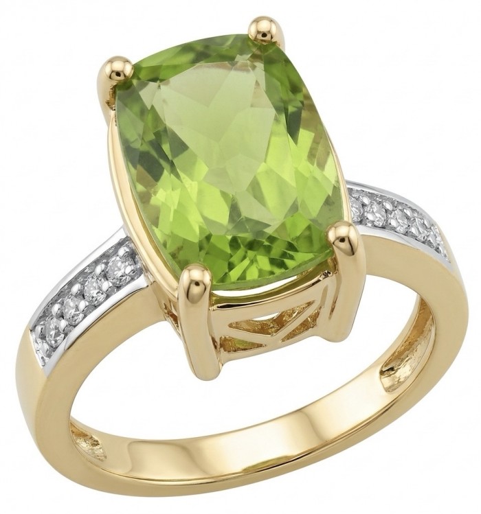 Real Beauty 8.2 carat Brazilian Peridot 18K Gold over .925 Sterling Silver Handcrafted Ring size 6 3/4