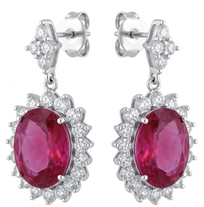 Natural 10.2 carat Mozambique Ruby .925 Sterling Silver dipped in Rhodium Handcrafted Earrings