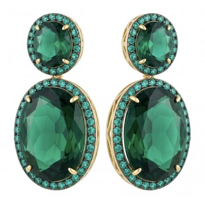 Green Cascade - 12.5 carat Green Topaz 14K Gold over .925 Sterling Silver handmade Statement earrings