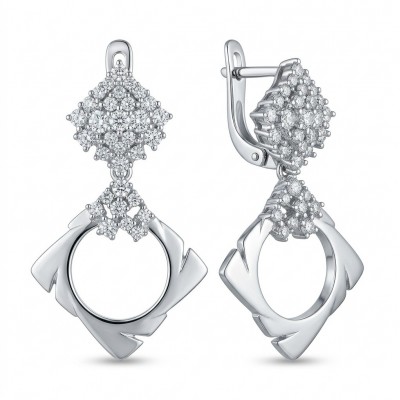 Allure Natural 8.2 carat White Topaz .925 Sterling Silver handcrafted hoop earrings