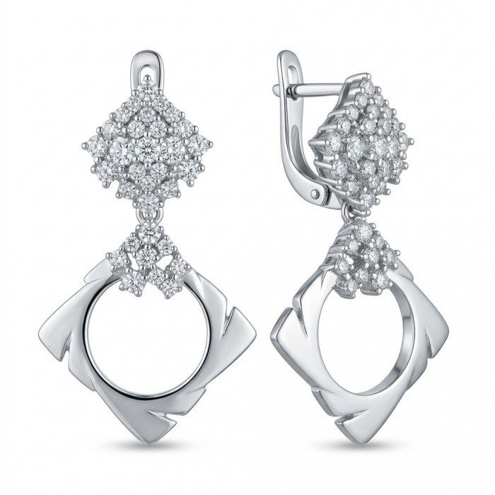 Allure Natural 8.2 carat White Topaz .925 Sterling Silver handcrafted hoop earrings