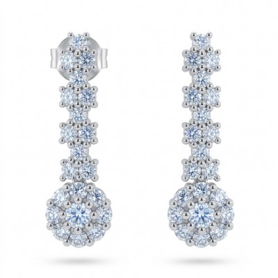Romantica - Precious Natural 2.7 carat White Topaz .925 Sterling Silver handmade Statement earrings