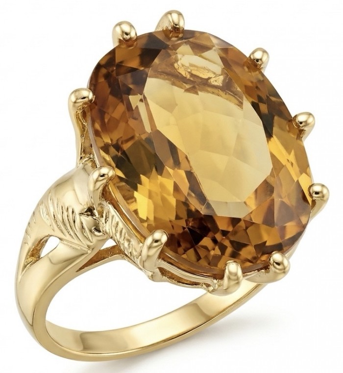 22.8 carat Genuine Heliodor 18K Gold over .925 Sterling Silver handcrafted ring size 10